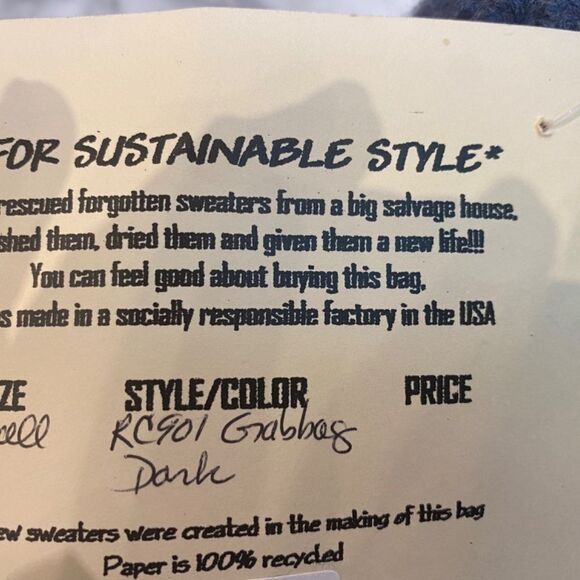 Susan Todd Felted Tote Bag Color Block Craft Bag NWT - Picture 6 of 6